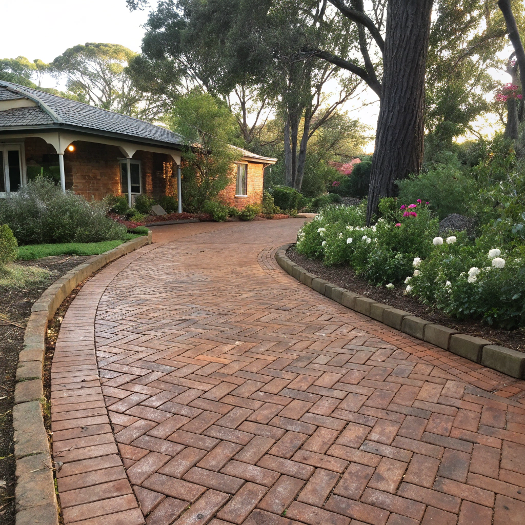 Clay brick paver driveway installation on a heritage home in Newcastle NSW