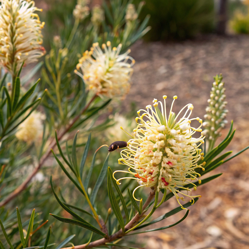 Locally indigenous flowering plants Hunter Region native garden Newcastle with native bee