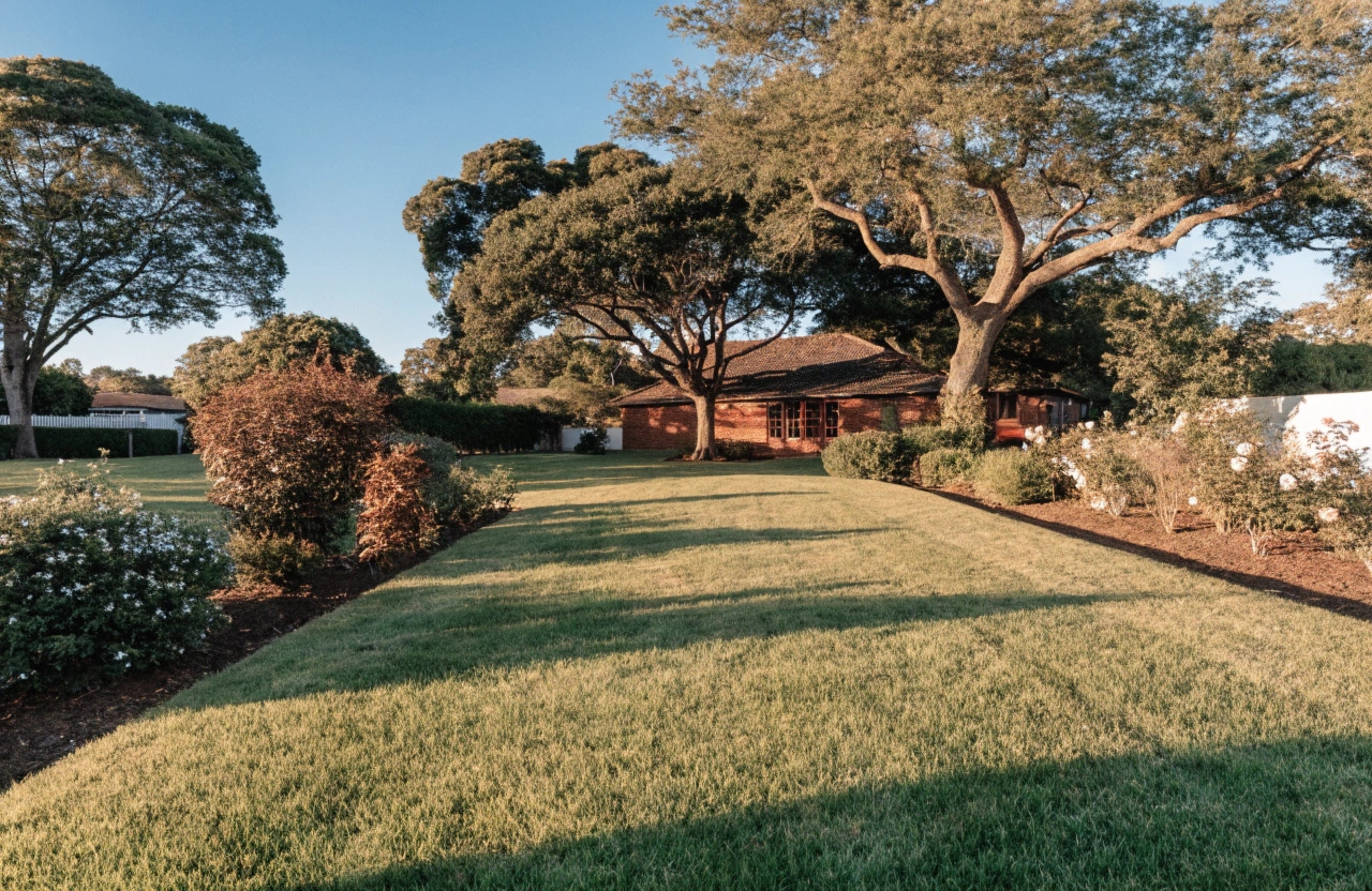 Landscaping services Maitland — neatly maintained backyard lawn on a residential property in the Hunter Region