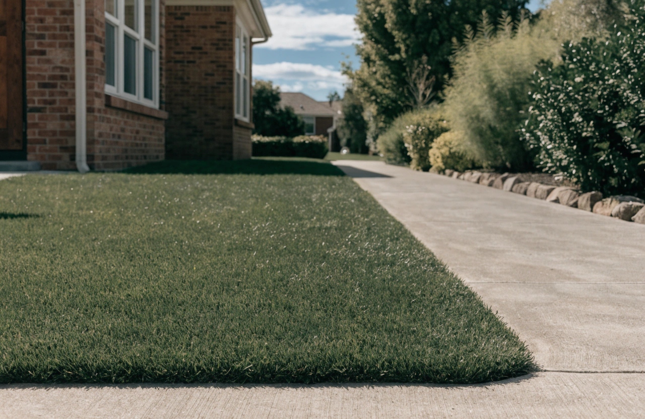 Freshly mowed lawn with clean edging in Port Stephens