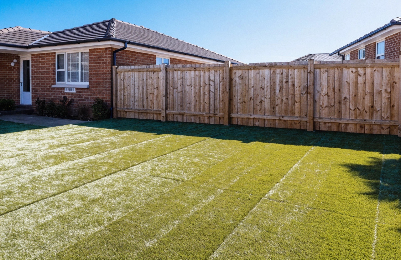 Newly installed turf lawn at a Lake Macquarie home